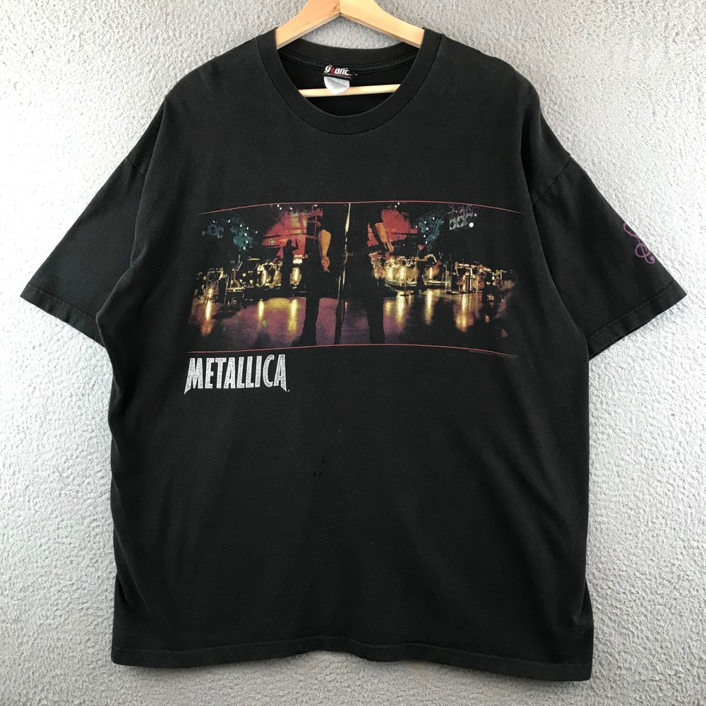 Vintage Metallica S&M Concert Tour T Shirt Black Giant Tag Mens‎ Large